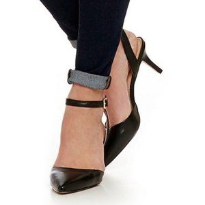 {Louise et Cie} Esperance Navy Ankle Strap Heels